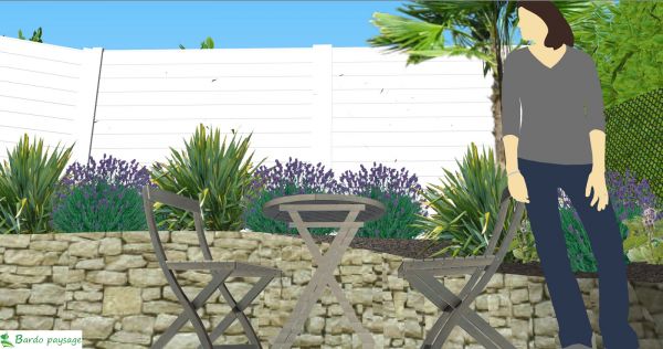Esquisse 3D d'un projet de jardin à Arcachon 33