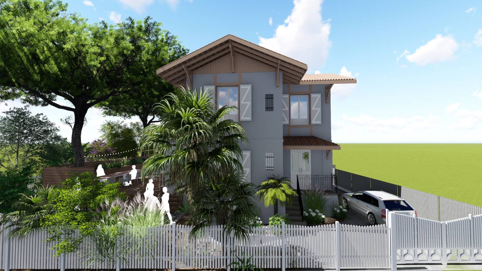 Conception d'un aménagement bois et végétal de type Bassin d’Arcachon (33)