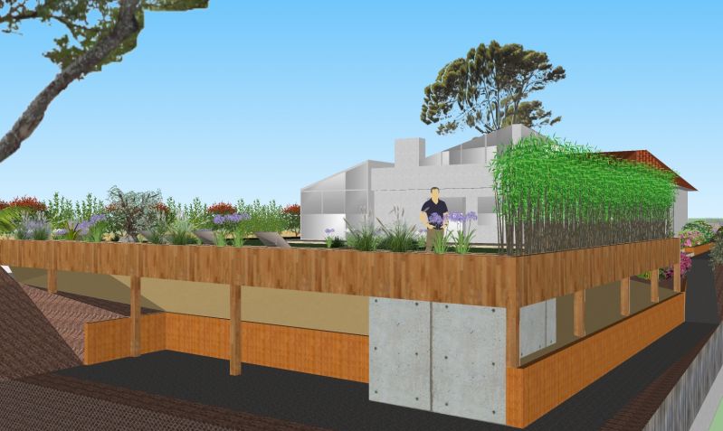 Projet d'aménagement paysager avec terrasse bois exotique au Pyla sur mer (33)