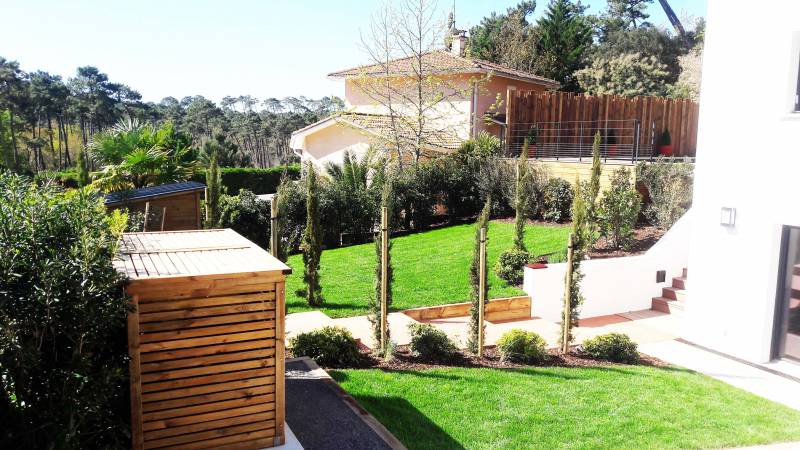 Aménagement paysager jardin en pente sur Arcachon (33)