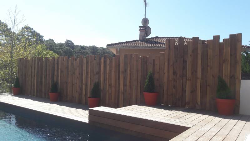 Création d'une palissade bois terrasse occultante au Pyla (33)