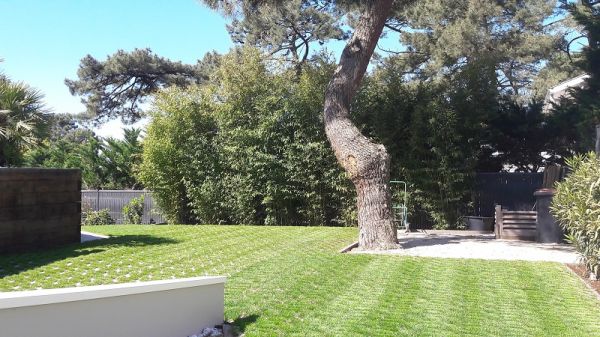 Création d'une allée en pavés engazonnés au Pyla sur mer (33)