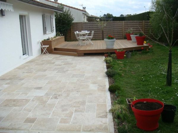 Terrasse en pierre naturelle de Travertin de Turquie à La Teste de Buch 33
