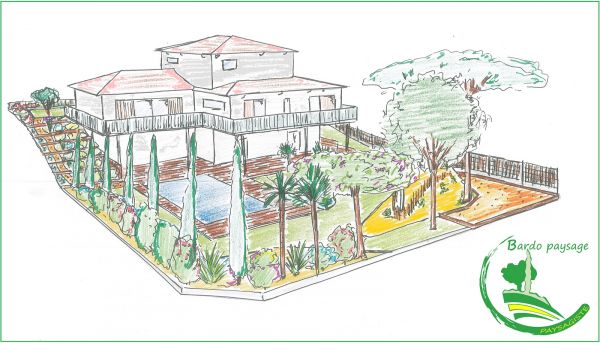 Elévation de projet de jardin à la Teste de buch (33)