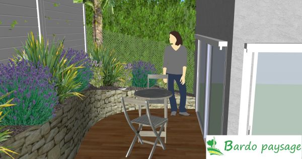 Projet de jardin en dénivelé en Gironde 33