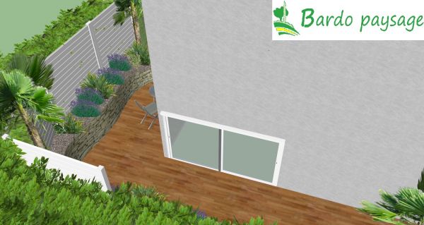 Elévation 3D d'un projet de jardin au Pila sur mer